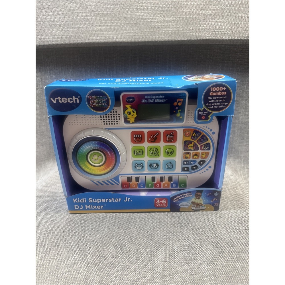 VTech Kidi Superstar Jr DJ Mixer Light Up Turntable Music Toy NEW IN BOX
